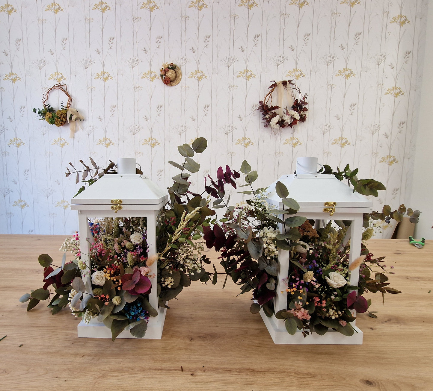 Taller Farol con flores preservadas