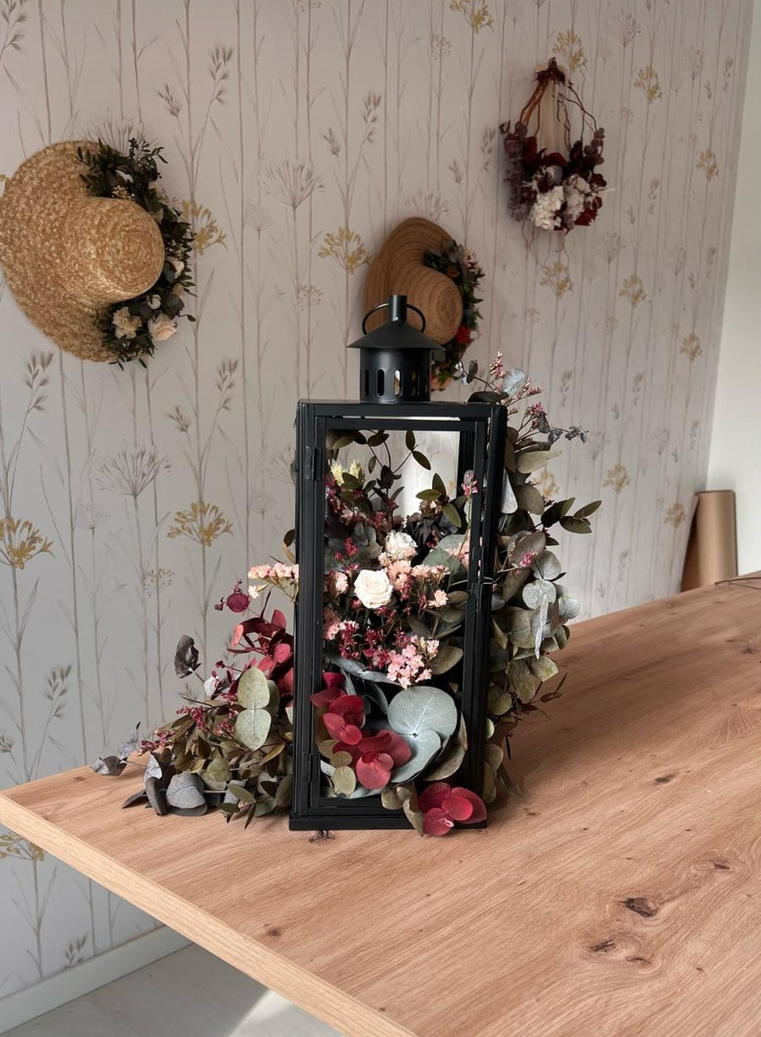 Taller Farol con flores preservadas