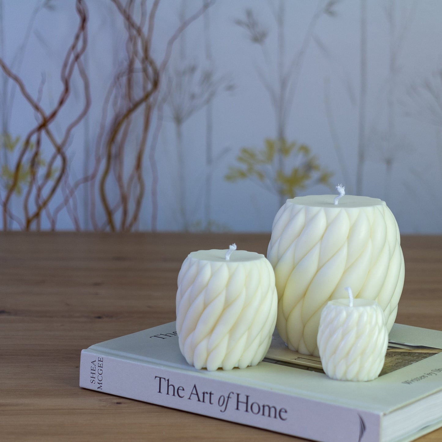 artesanal Set de Velas Trenzadas hecho a mano en Taller Floral by Vera Kiperi Zaragoza