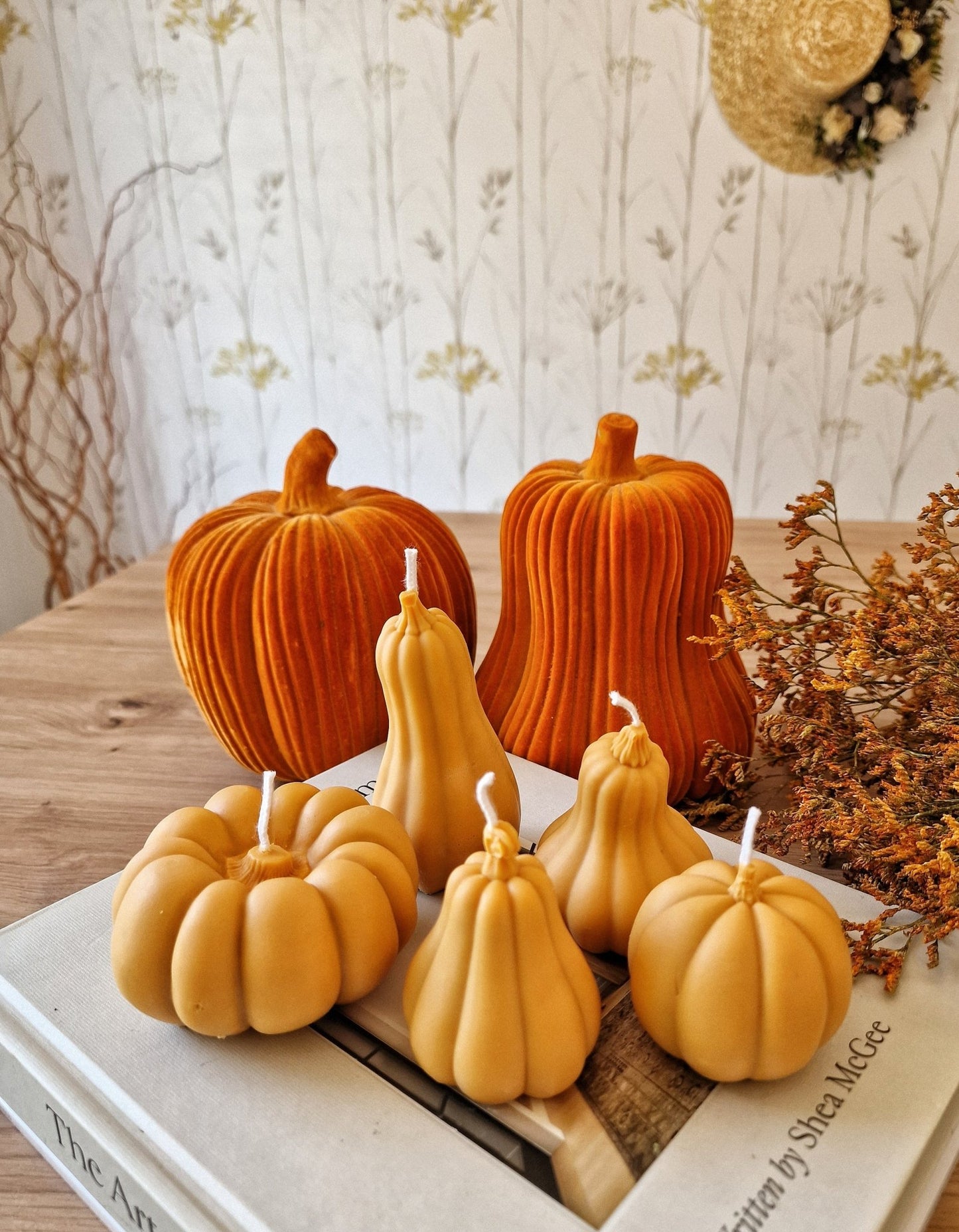 Vela artesanal Set velas calabazas aromáticas hecho a mano en Taller Floral by Vera Kiperi Zaragoza