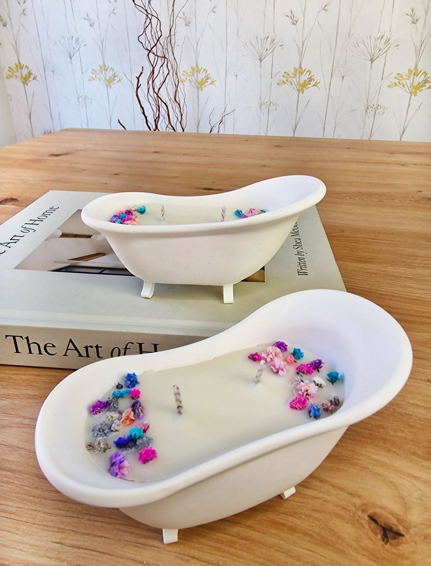 Vela artesanal Vela Bañera hecho a mano en Taller Floral by Vera Kiperi Zaragoza