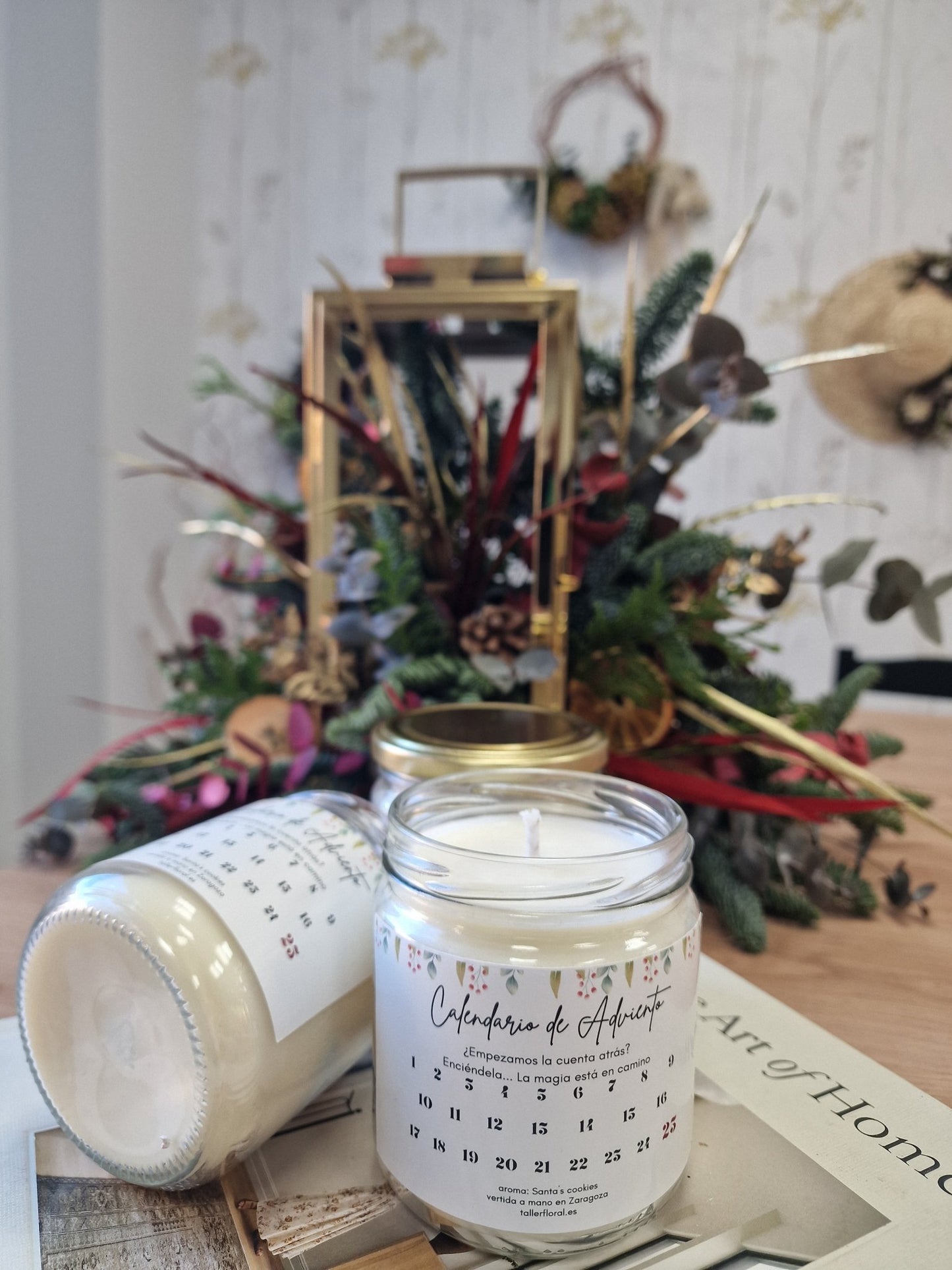 artesanal Vela Calendario de Adviento hecho a mano en Taller Floral by Vera Kiperi Zaragoza
