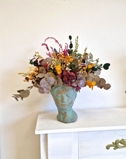 Taller: Maceta Cabeza de Mujer con Flores Preservadas- sabado, 3 de octubre