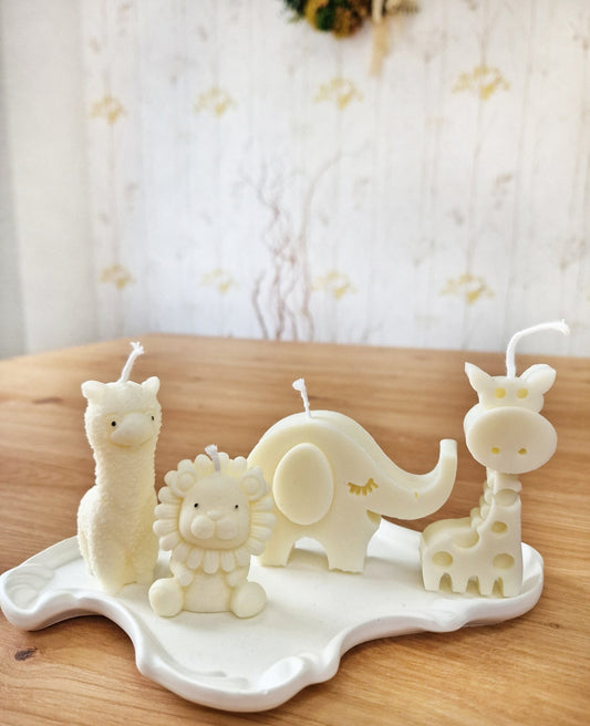 Vela artesanal Set de velas “Mini Safari” hecho a mano en Taller Floral by Vera Kiperi Zaragoza