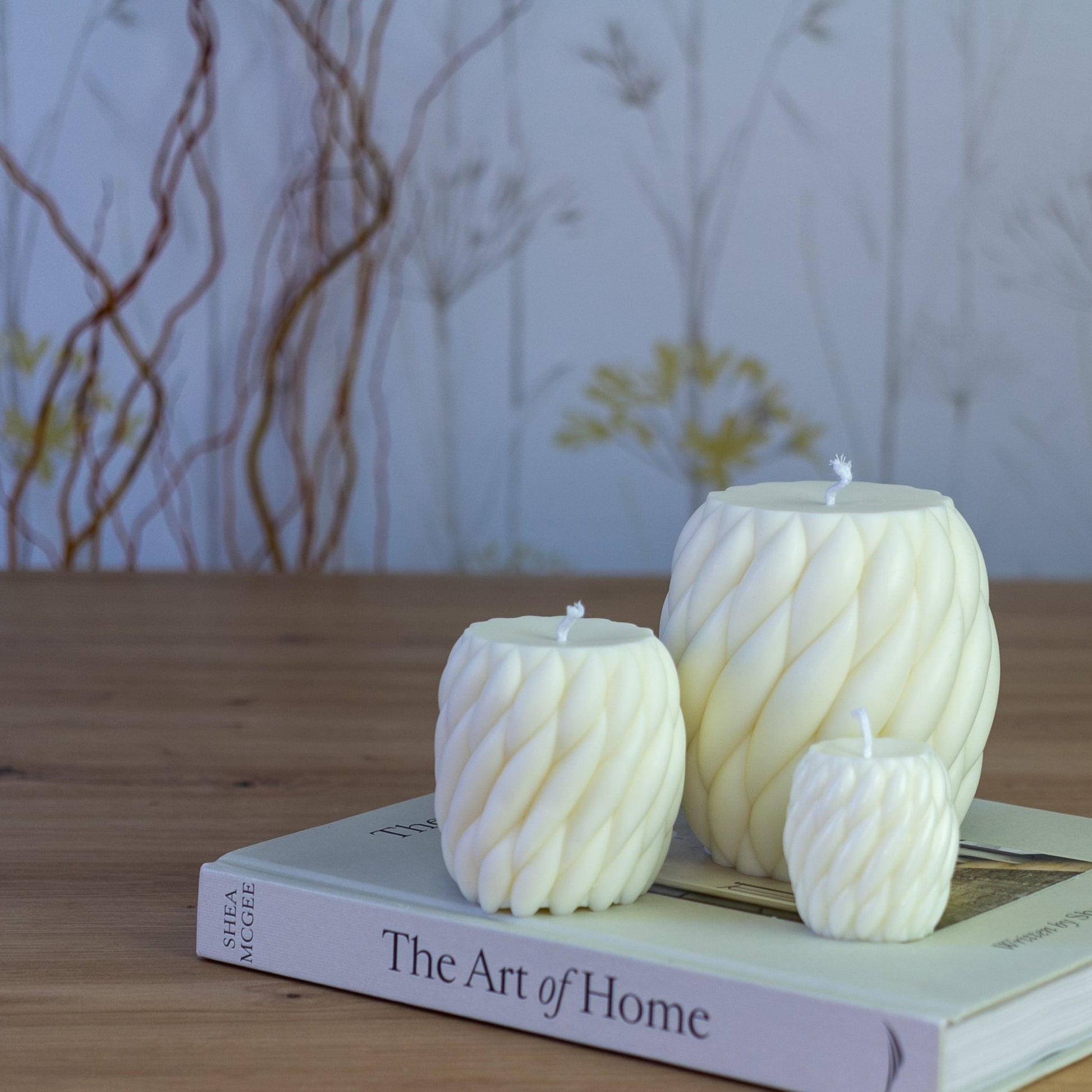 artesanal Set de Velas Trenzadas hecho a mano en Taller Floral by Vera Kiperi Zaragoza