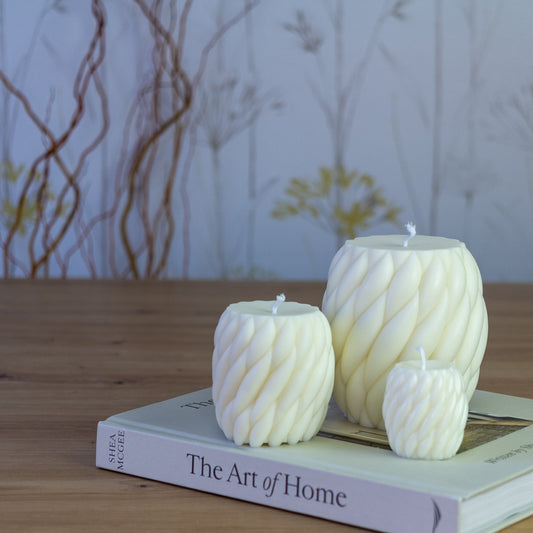 artesanal Set de Velas Trenzadas hecho a mano en Taller Floral by Vera Kiperi Zaragoza