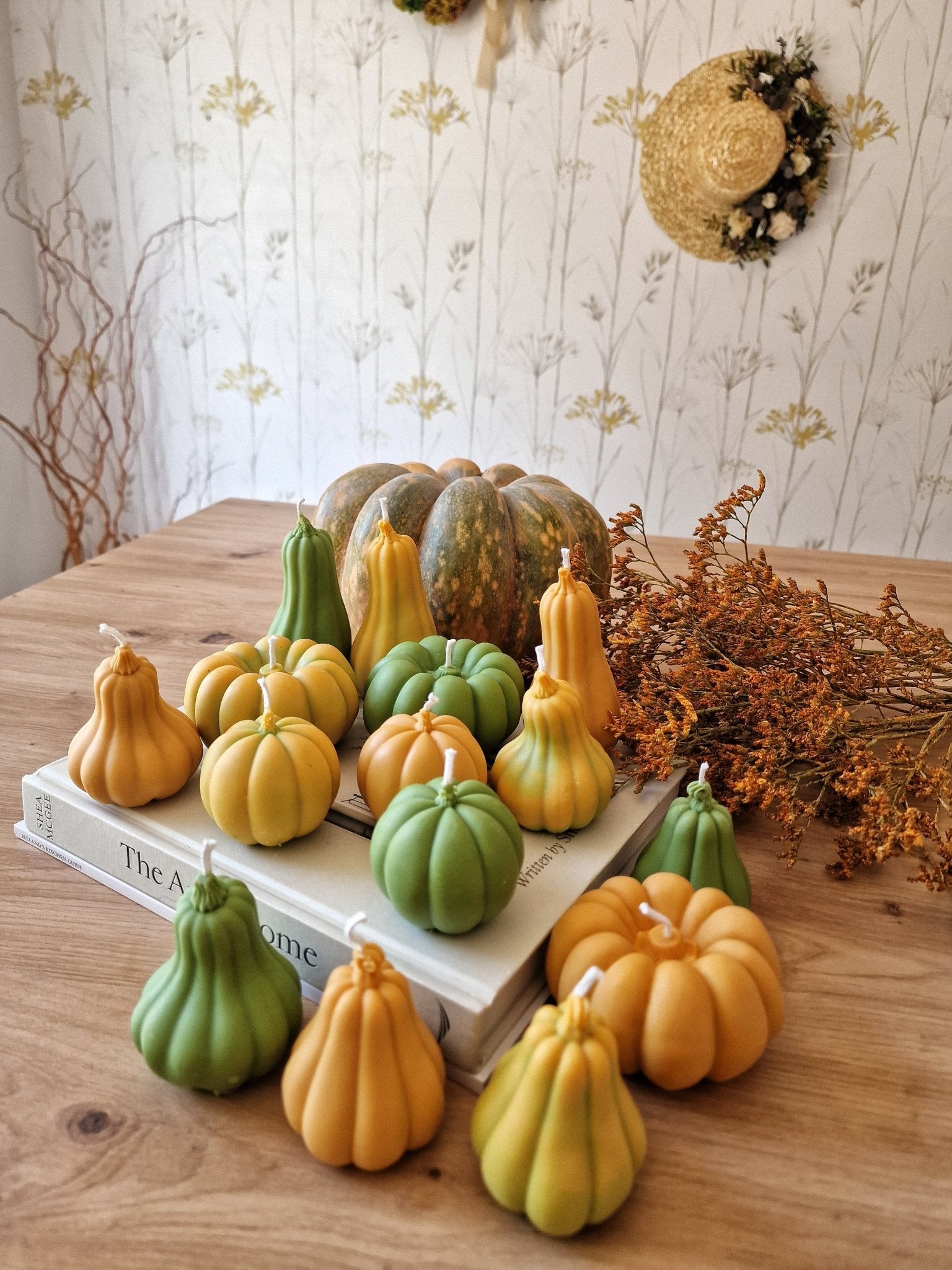 Vela artesanal Set velas calabazas aromáticas hecho a mano en Taller Floral by Vera Kiperi Zaragoza