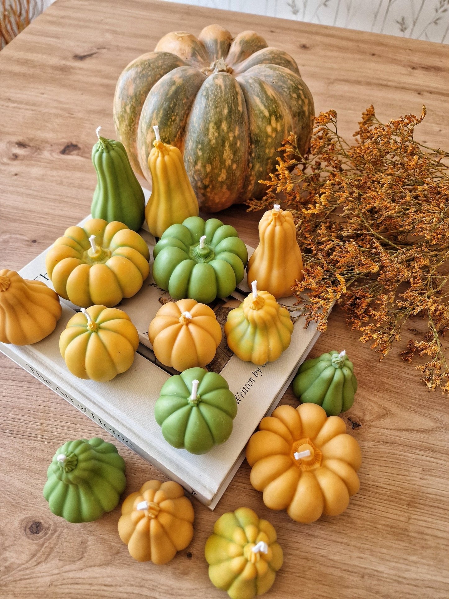 Vela artesanal Set velas calabazas aromáticas hecho a mano en Taller Floral by Vera Kiperi Zaragoza