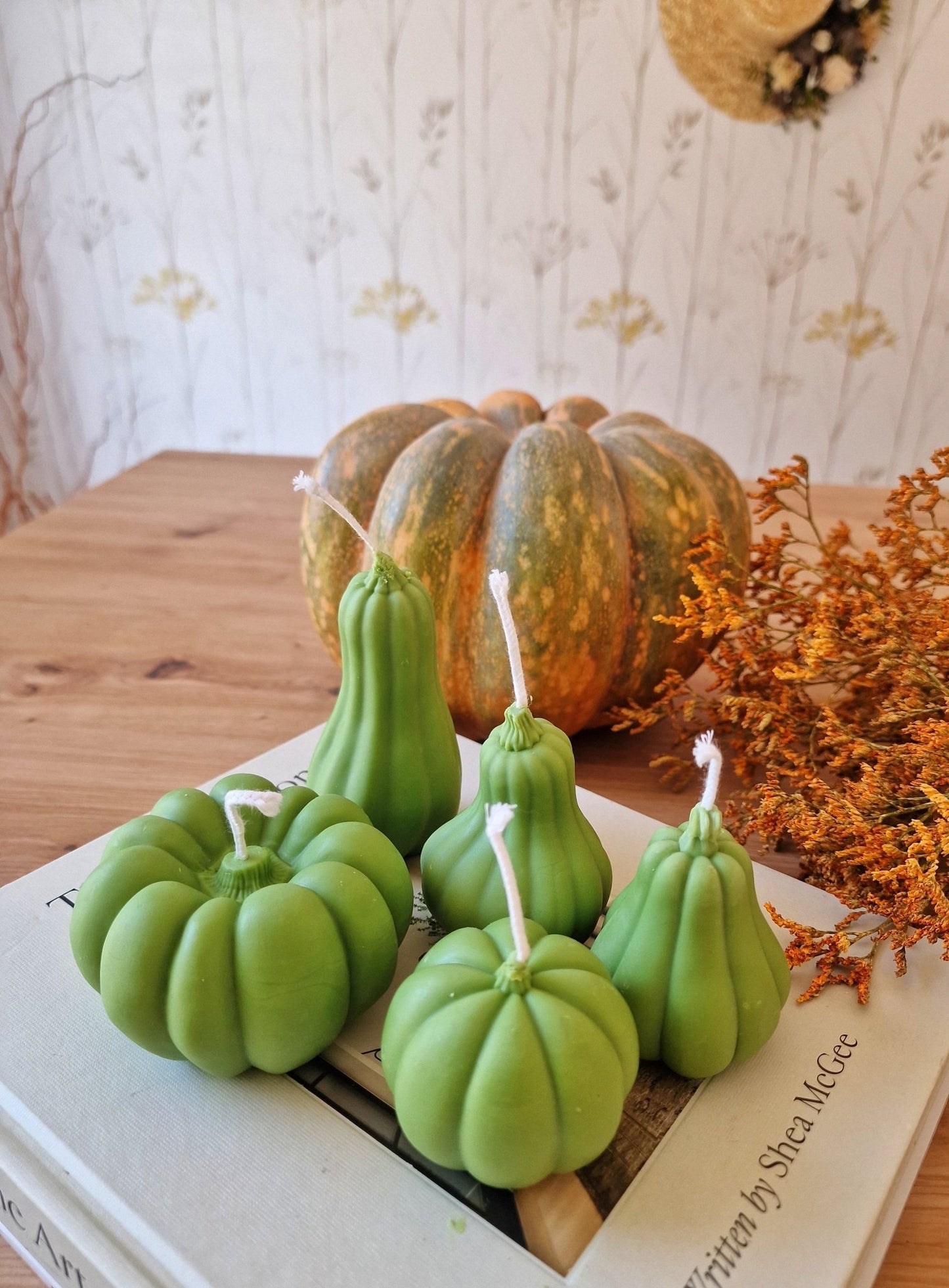 Vela artesanal Set velas calabazas aromáticas hecho a mano en Taller Floral by Vera Kiperi Zaragoza