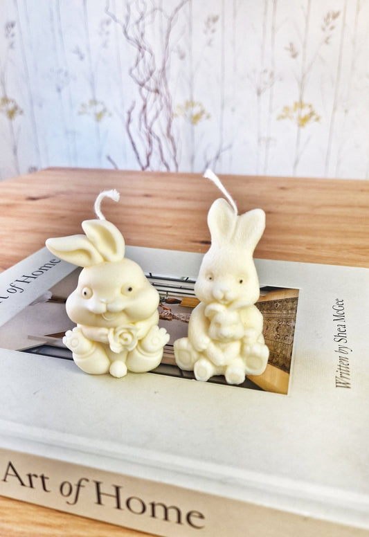 Vela artesanal Set Velas Conejitos hecho a mano en Taller Floral by Vera Kiperi Zaragoza