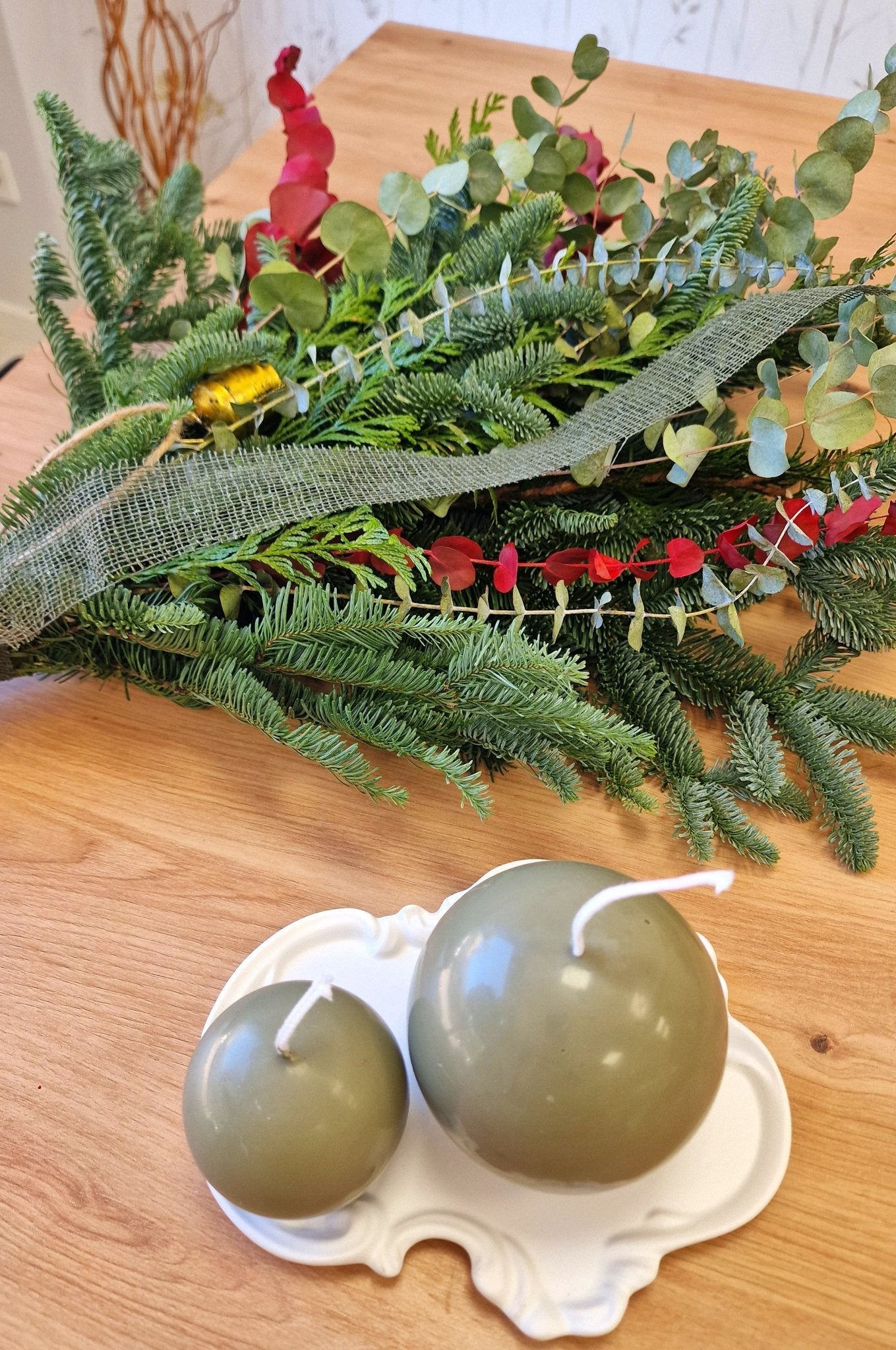 artesanal Set Velas Navidad Esferas — Artesanal y Natural hecho a mano en Taller Floral by Vera Kiperi Zaragoza