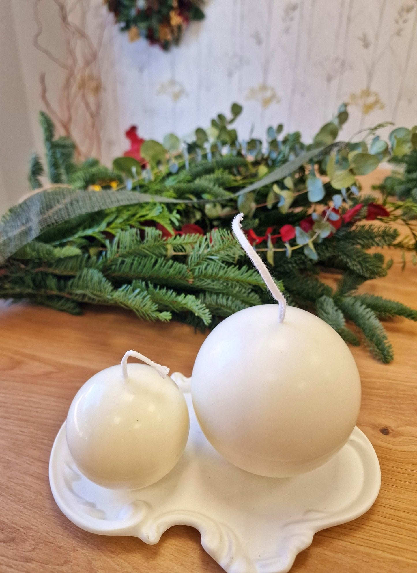 artesanal Set Velas Navidad Esferas hecho a mano en Taller Floral by Vera Kiperi Zaragoza