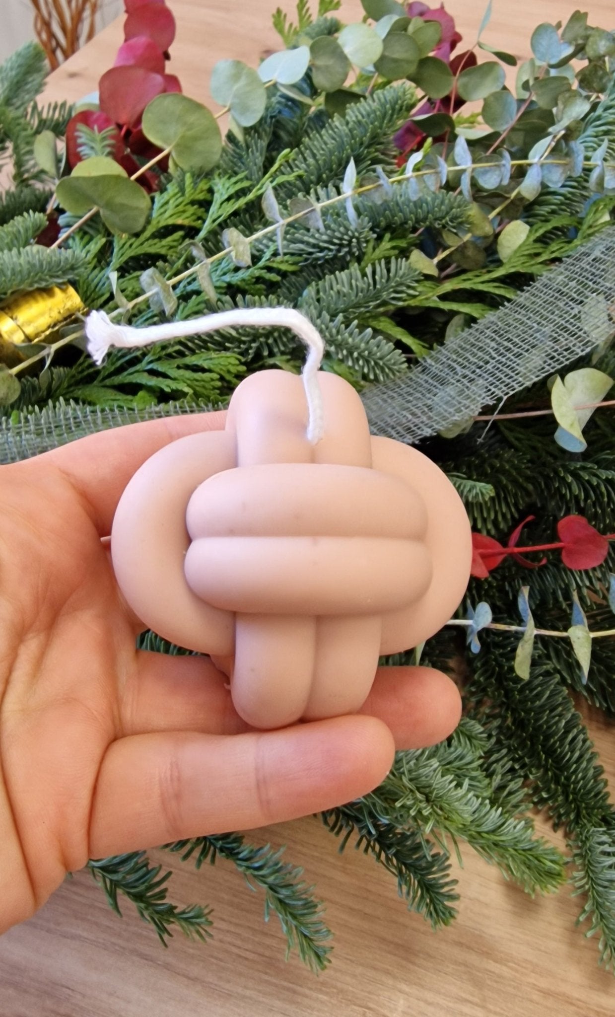 artesanal Set Velas Nudo hecho a mano en Taller Floral by Vera Kiperi Zaragoza