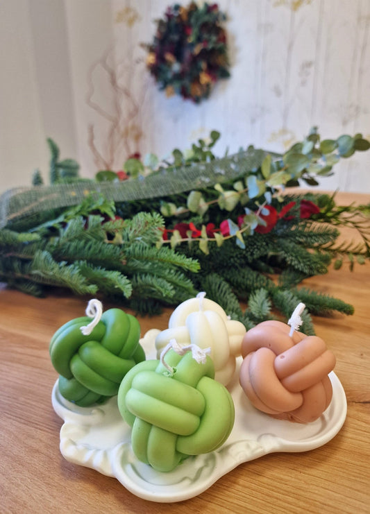 artesanal Set Velas Nudo hecho a mano en Taller Floral by Vera Kiperi Zaragoza