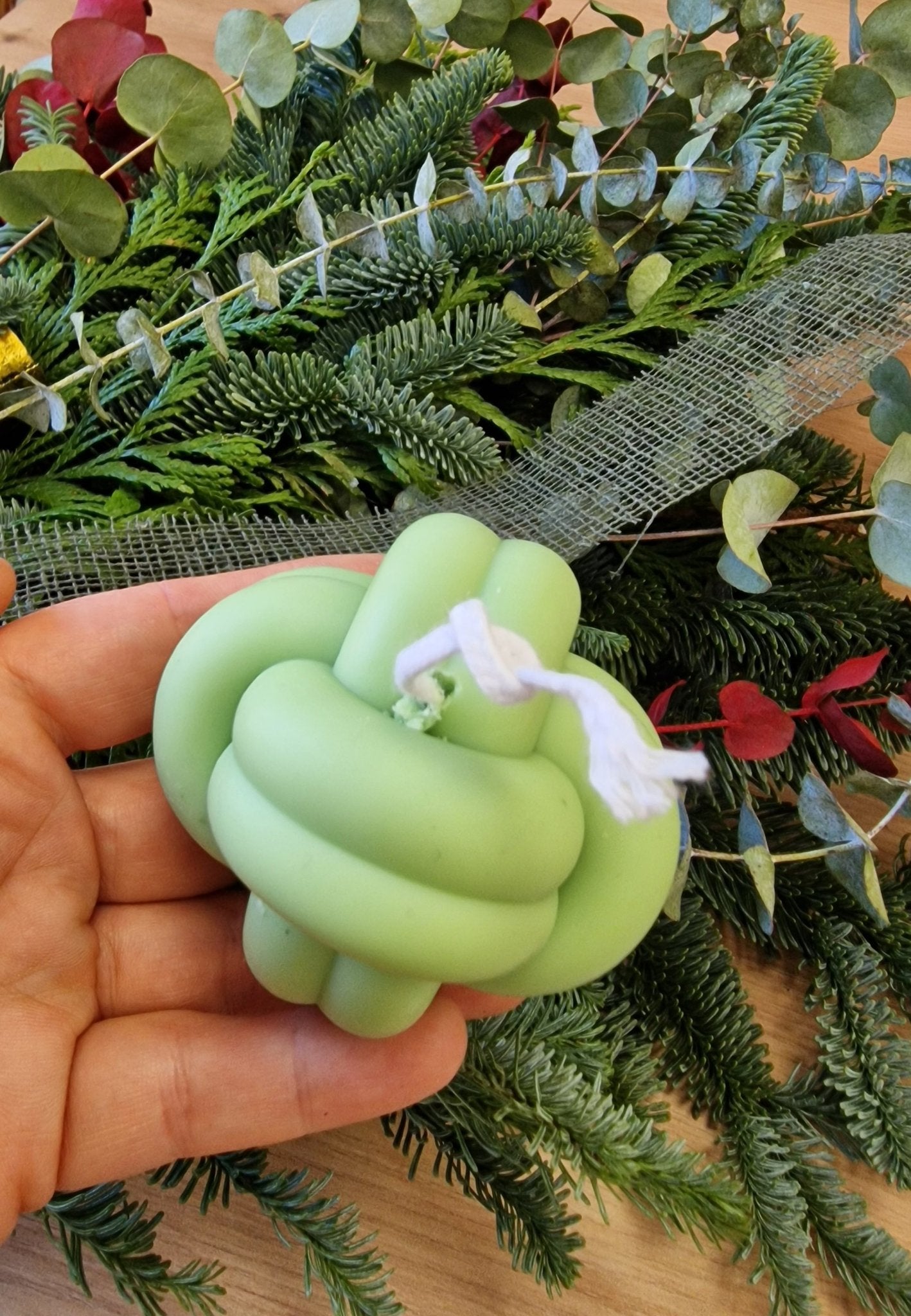 artesanal Set Velas Nudo hecho a mano en Taller Floral by Vera Kiperi Zaragoza