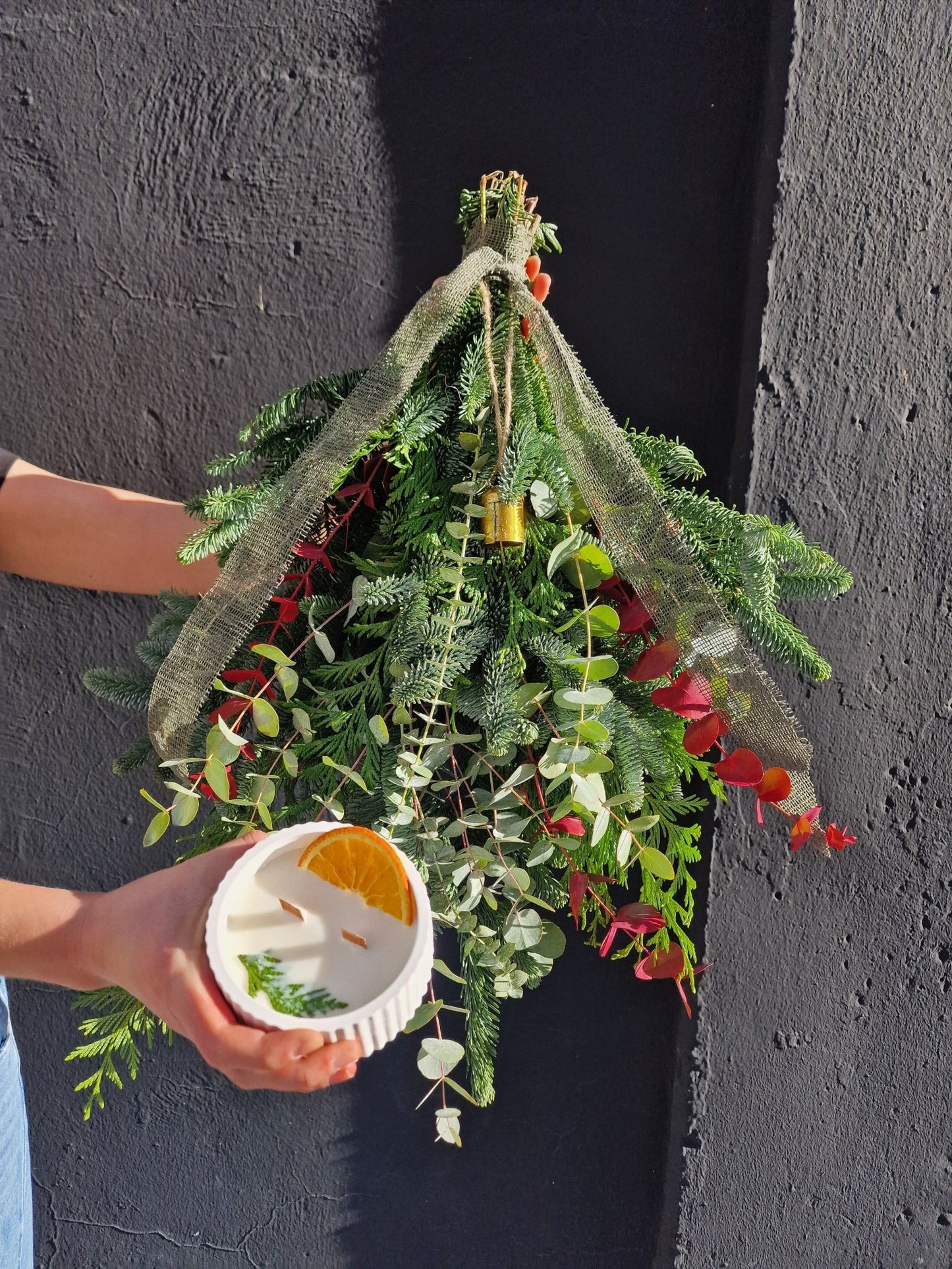 artesanal Taller Ramo de Invierno para Secar y Vela hecho a mano en Taller Floral by Vera Kiperi Zaragoza