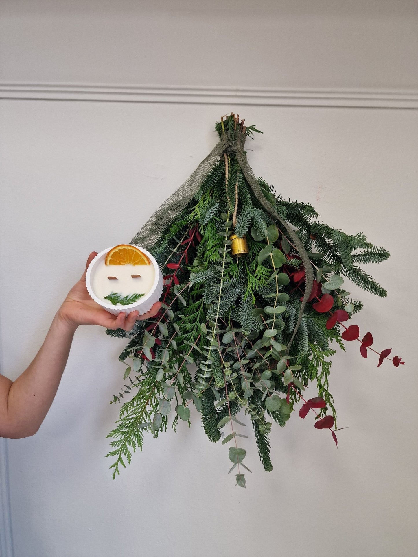 artesanal Taller Ramo de Invierno para Secar y Vela hecho a mano en Taller Floral by Vera Kiperi Zaragoza