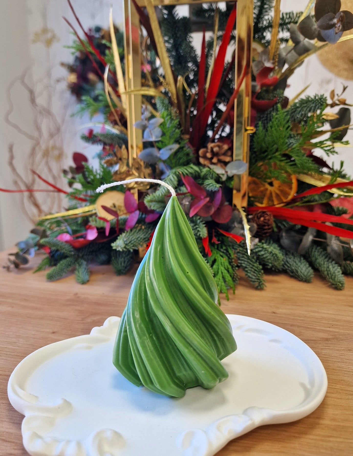 artesanal Vela Arbol verde hecho a mano en Taller Floral by Vera Kiperi Zaragoza