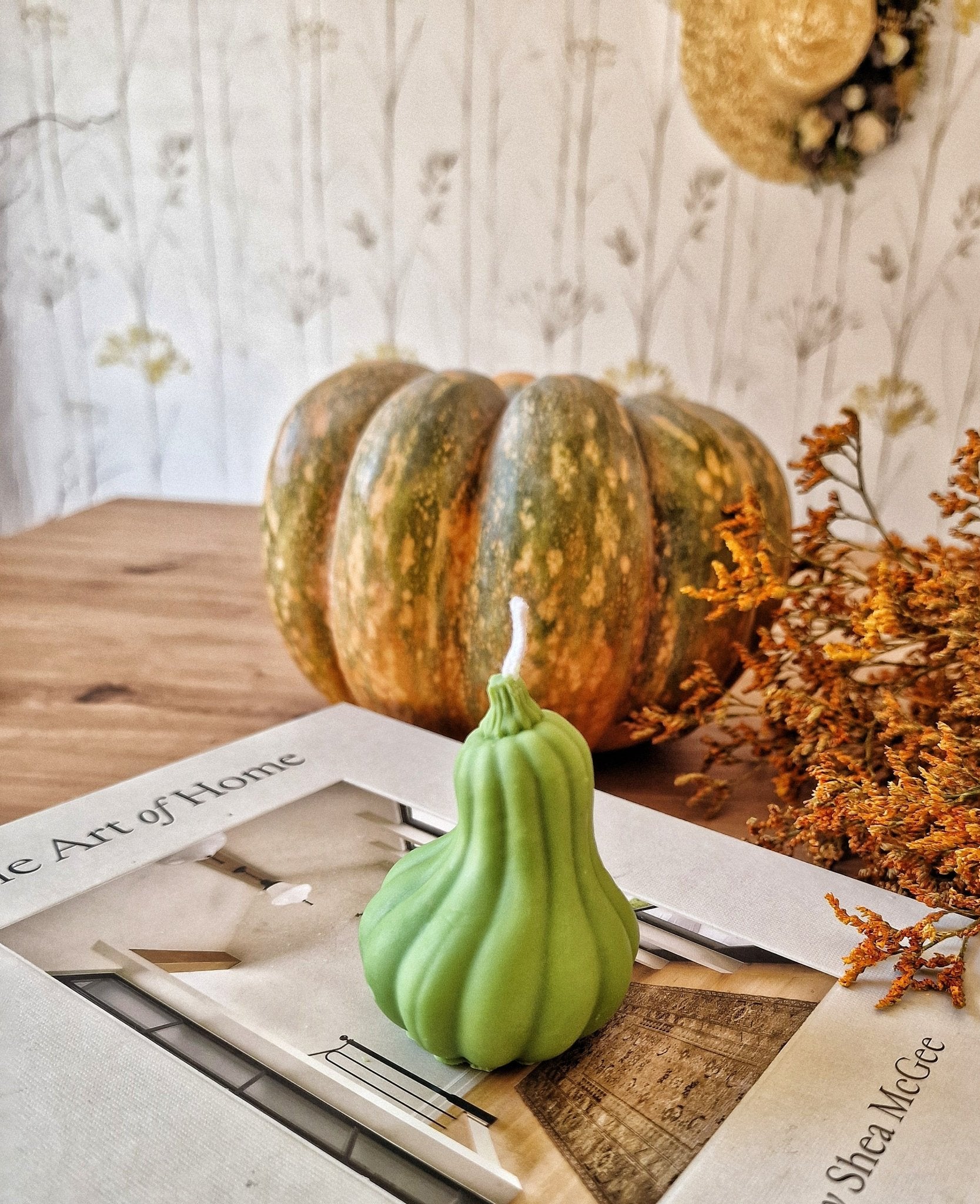 Vela artesanal Vela Calabaza Mini Pera hecho a mano en Taller Floral by Vera Kiperi Zaragoza