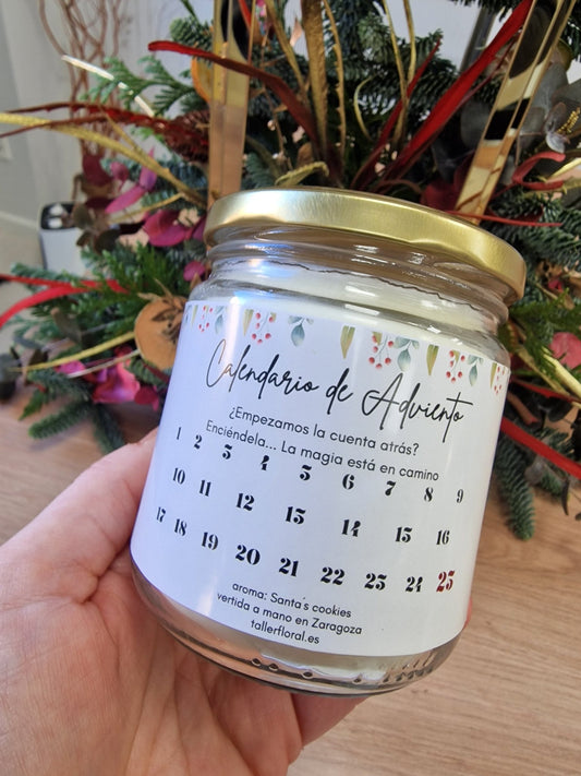 artesanal Vela Calendario de Adviento hecho a mano en Taller Floral by Vera Kiperi Zaragoza