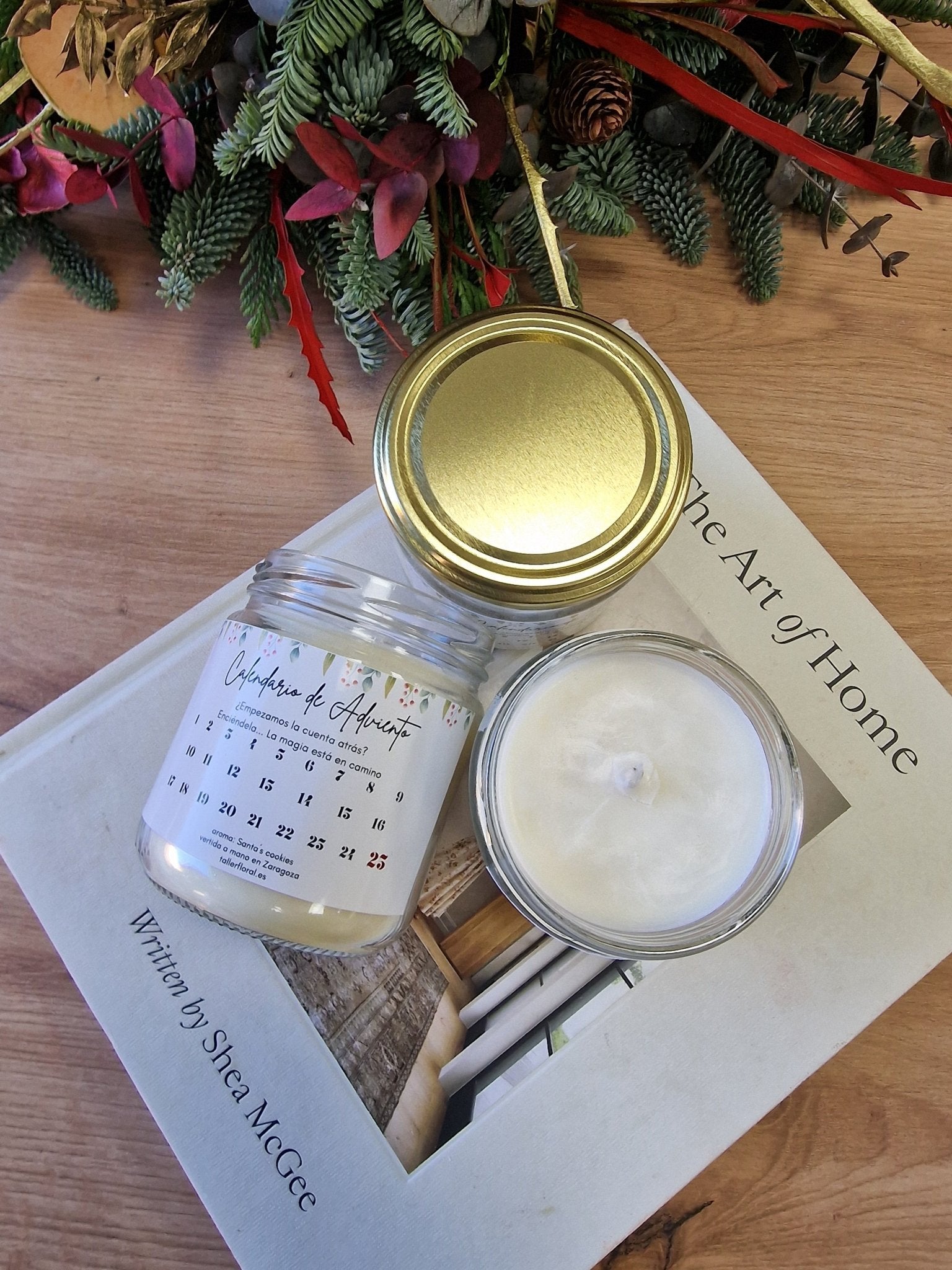 artesanal Vela Calendario de Adviento hecho a mano en Taller Floral by Vera Kiperi Zaragoza