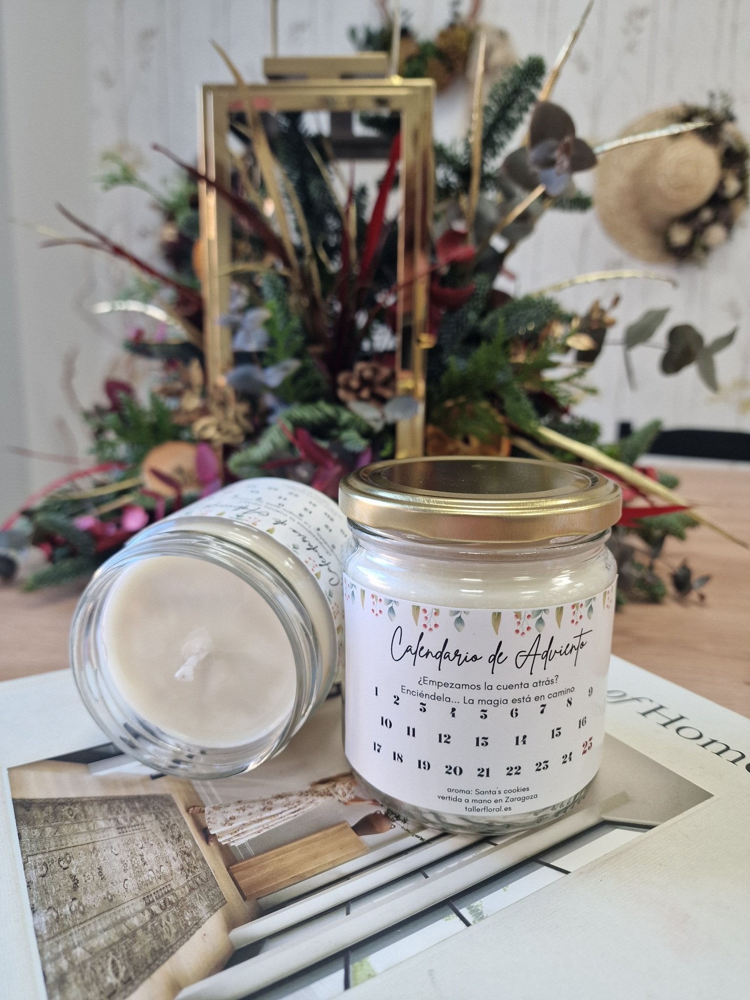 artesanal Vela Calendario de Adviento hecho a mano en Taller Floral by Vera Kiperi Zaragoza