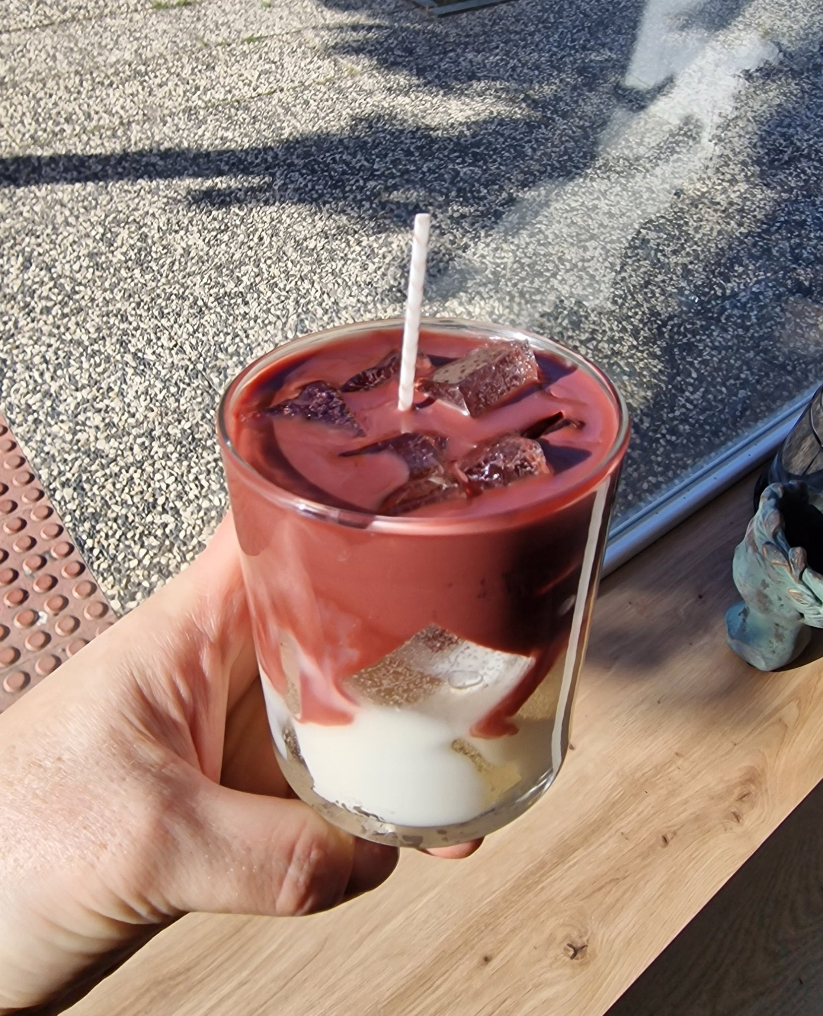 Vela artesanal Vela Frapuccino Latte hecho a mano en Taller Floral by Vera Kiperi Zaragoza