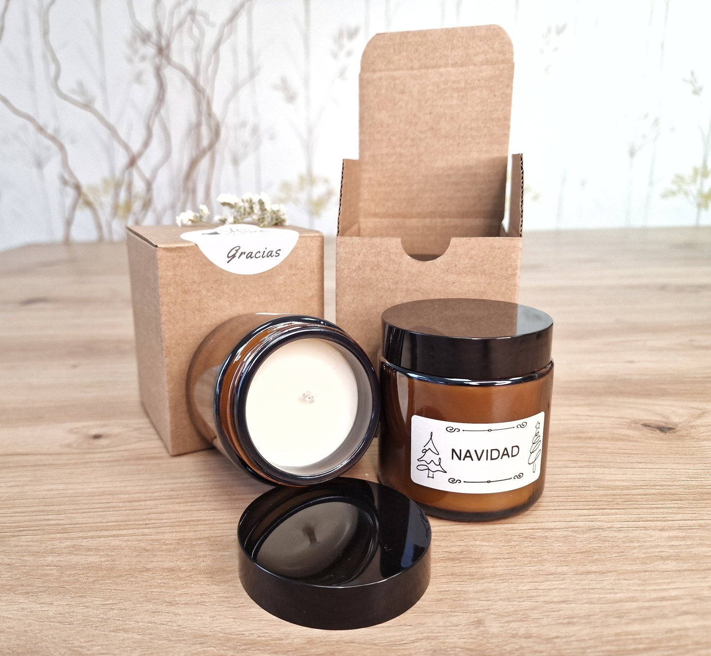 artesanal Vela NAVIDAD hecho a mano en Taller Floral by Vera Kiperi Zaragoza