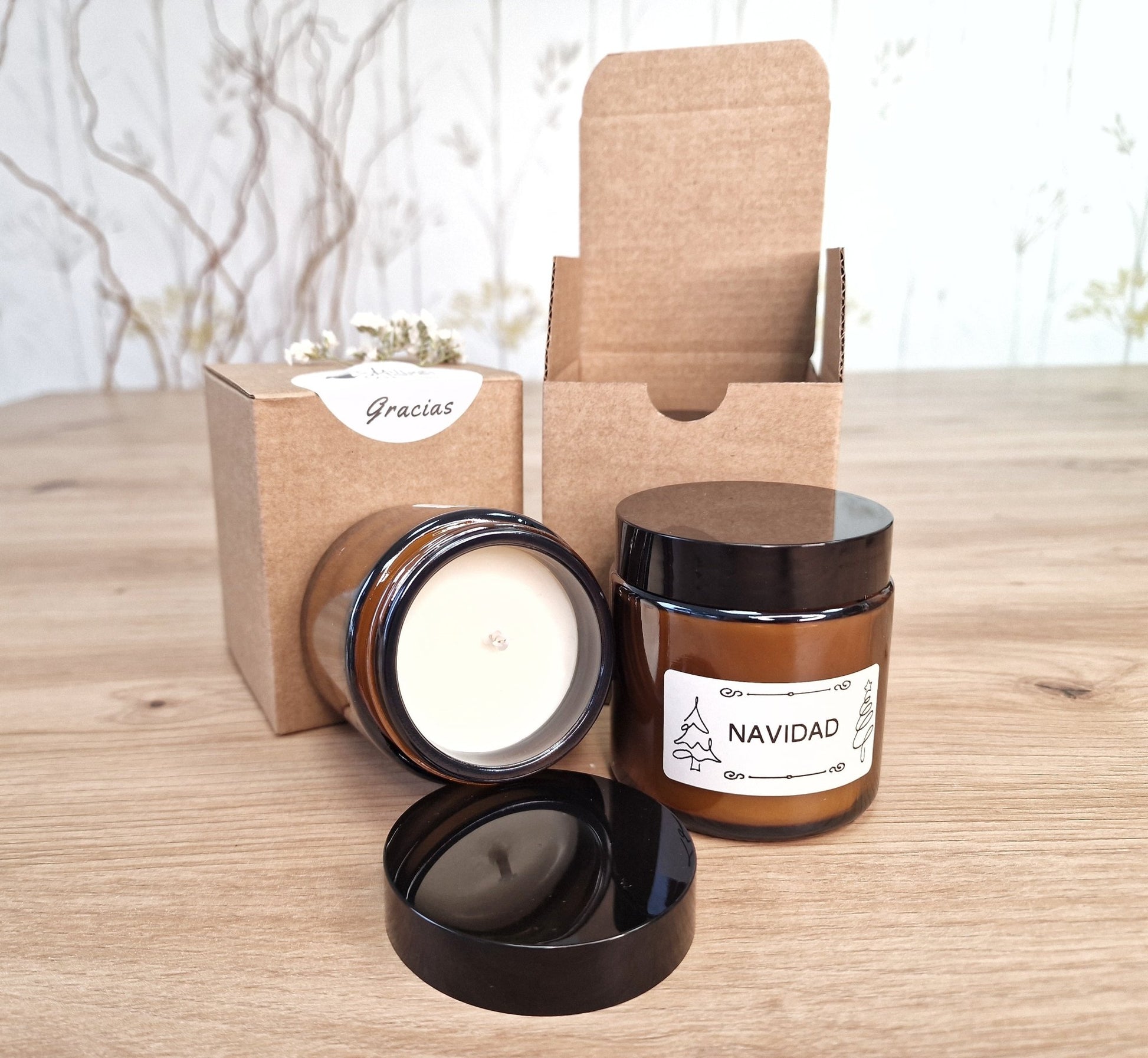 artesanal Vela NAVIDAD hecho a mano en Taller Floral by Vera Kiperi Zaragoza