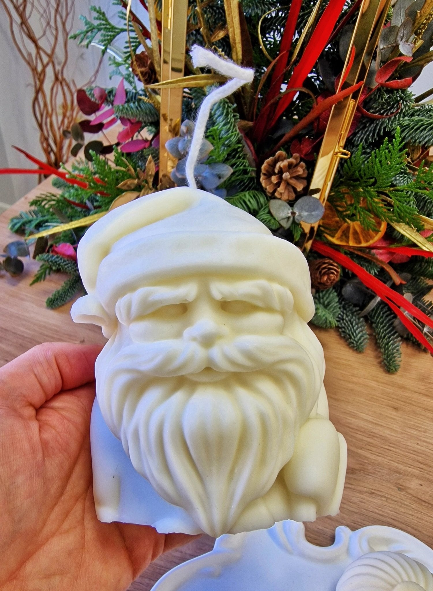 artesanal VELA Papa Noel hecho a mano en Taller Floral by Vera Kiperi Zaragoza