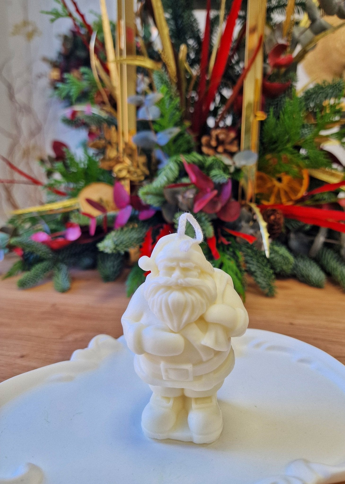 artesanal Vela Papa Noel hecho a mano en Taller Floral by Vera Kiperi Zaragoza