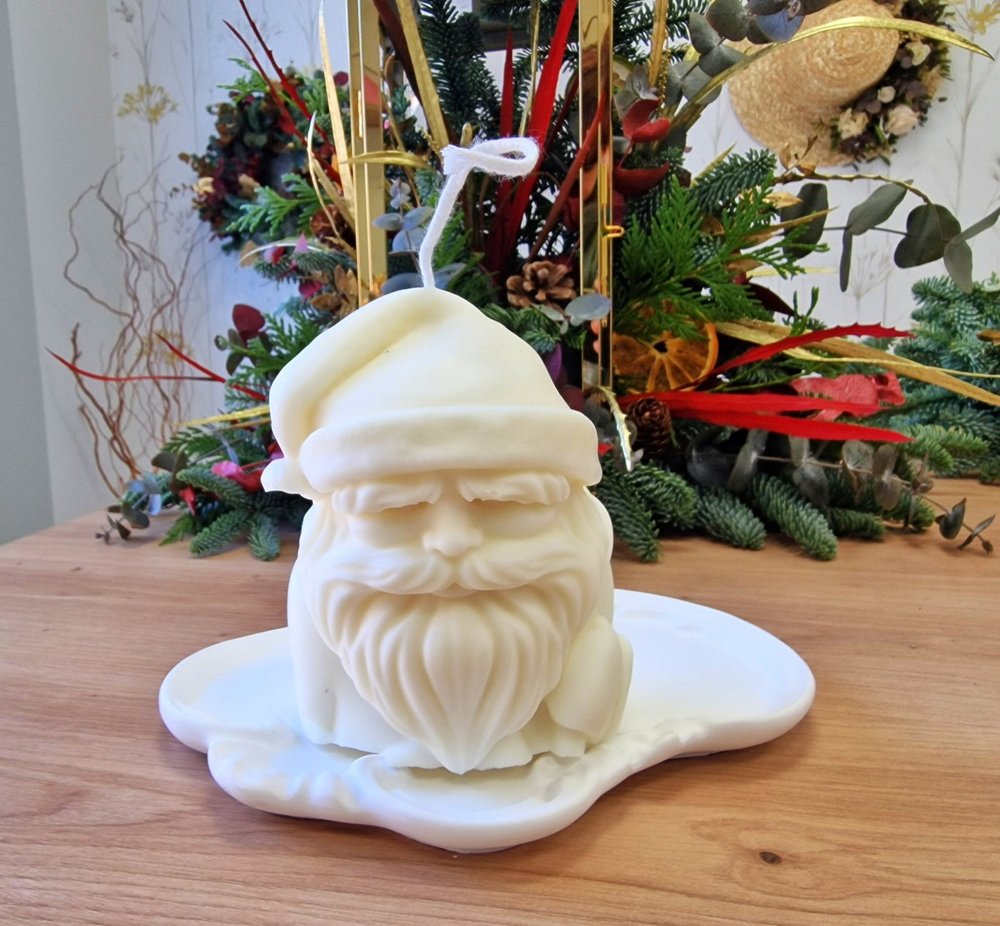 artesanal VELA Papa Noel hecho a mano en Taller Floral by Vera Kiperi Zaragoza