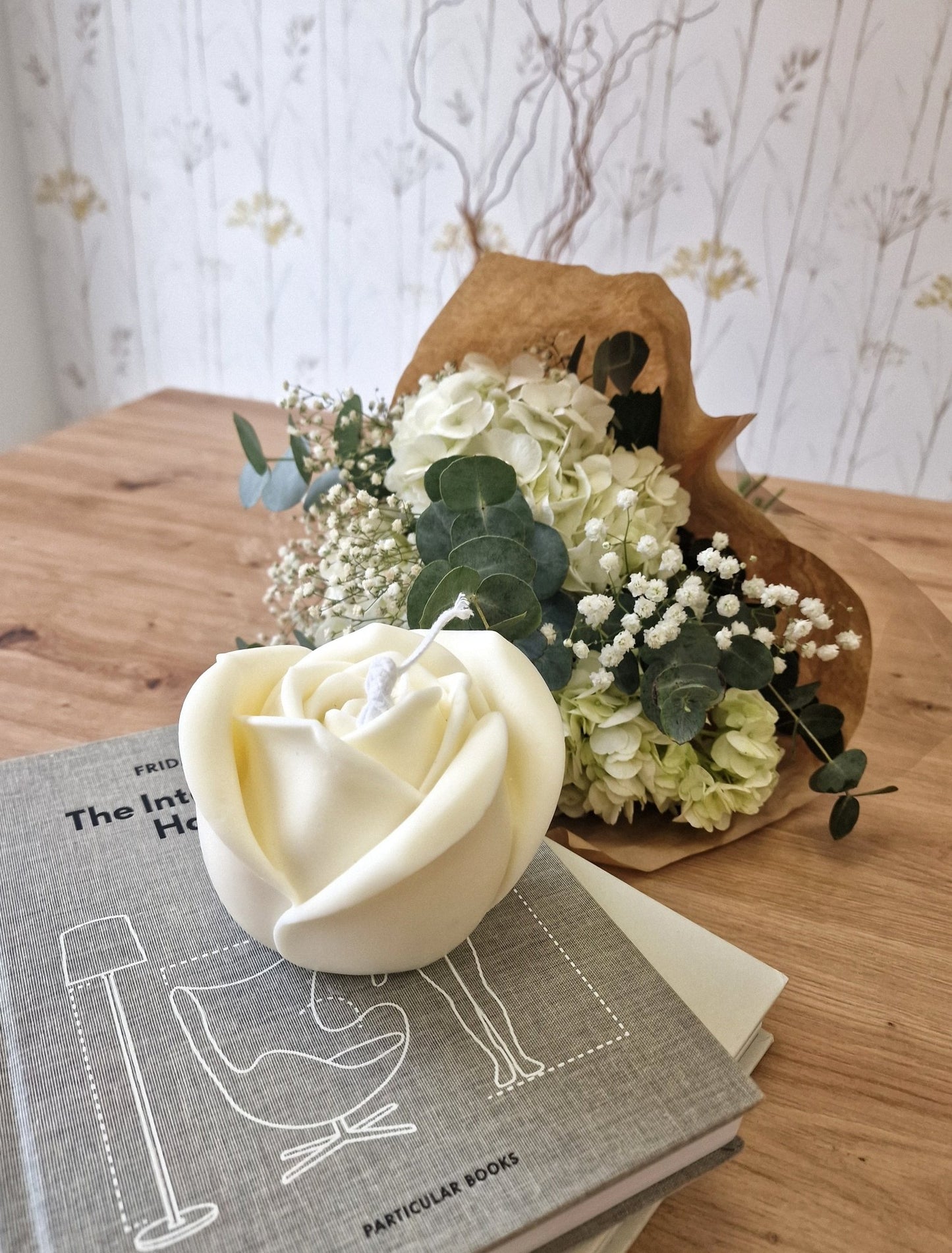 artesanal Vela Rosa hecho a mano en Taller Floral by Vera Kiperi Zaragoza